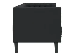 Sofá Chesterfield de 3 plazas cuero artificial negro
