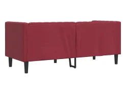 Sofá Chesterfield de 2 plazas cuero artificial rojo tinto