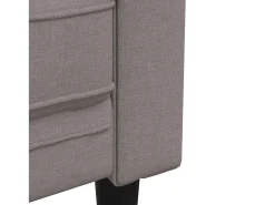 Sofá Chesterfield de 3 plazas tela gris taupe