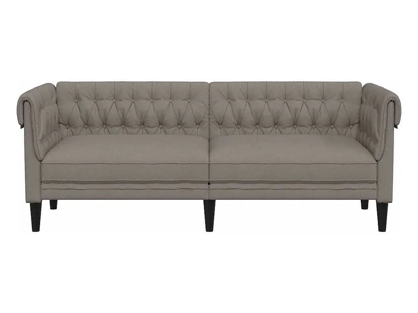 Sofá Chesterfield de 3 plazas tela gris taupe