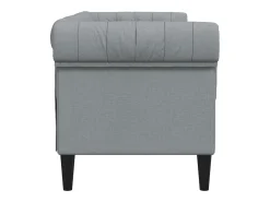 Sofá Chesterfield de 2 plazas tela gris claro