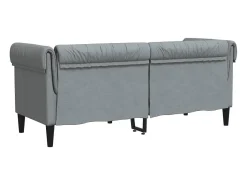 Sofá Chesterfield de 2 plazas tela gris claro