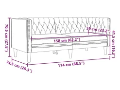 Sofá Chesterfield de 2 plazas cuero artificial marrón capuchino