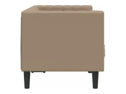 Sofá Chesterfield de 2 plazas cuero artificial marrón capuchino