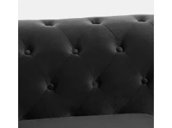 Sofá Chesterfield de terciopelo de 3 plazas estilo clásico vintage Norwich - Negro