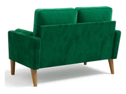 Sofá con 2 escandinavos 2 asientos, mini sofá de brazo enrollado en terciopelo de loveseat, sillón de sala de estar con reposabrazos, 121x77x87cm - verde