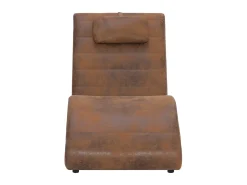 Sofá con almohada de piel de ante artificial marrón ES73644