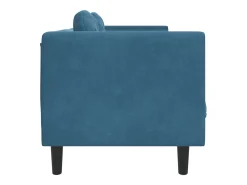 Sofá con cojines 3 plazas terciopelo azul