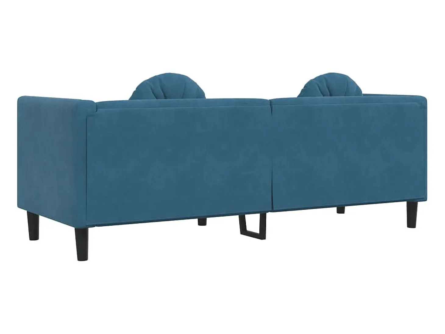Sofá con cojines 3 plazas terciopelo azul