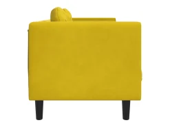 Sofá con cojines 3 plazas terciopelo amarillo