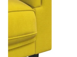 Sofá con cojines 2 plazas terciopelo amarillo