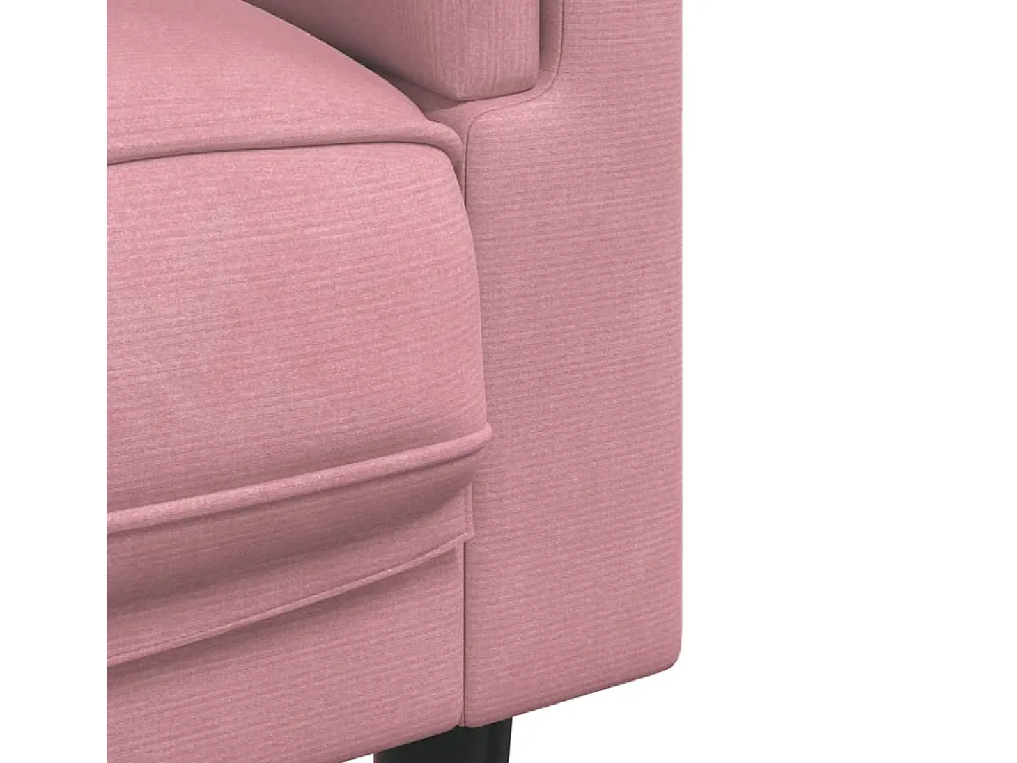 Sofá con cojines 3 plazas terciopelo rosa