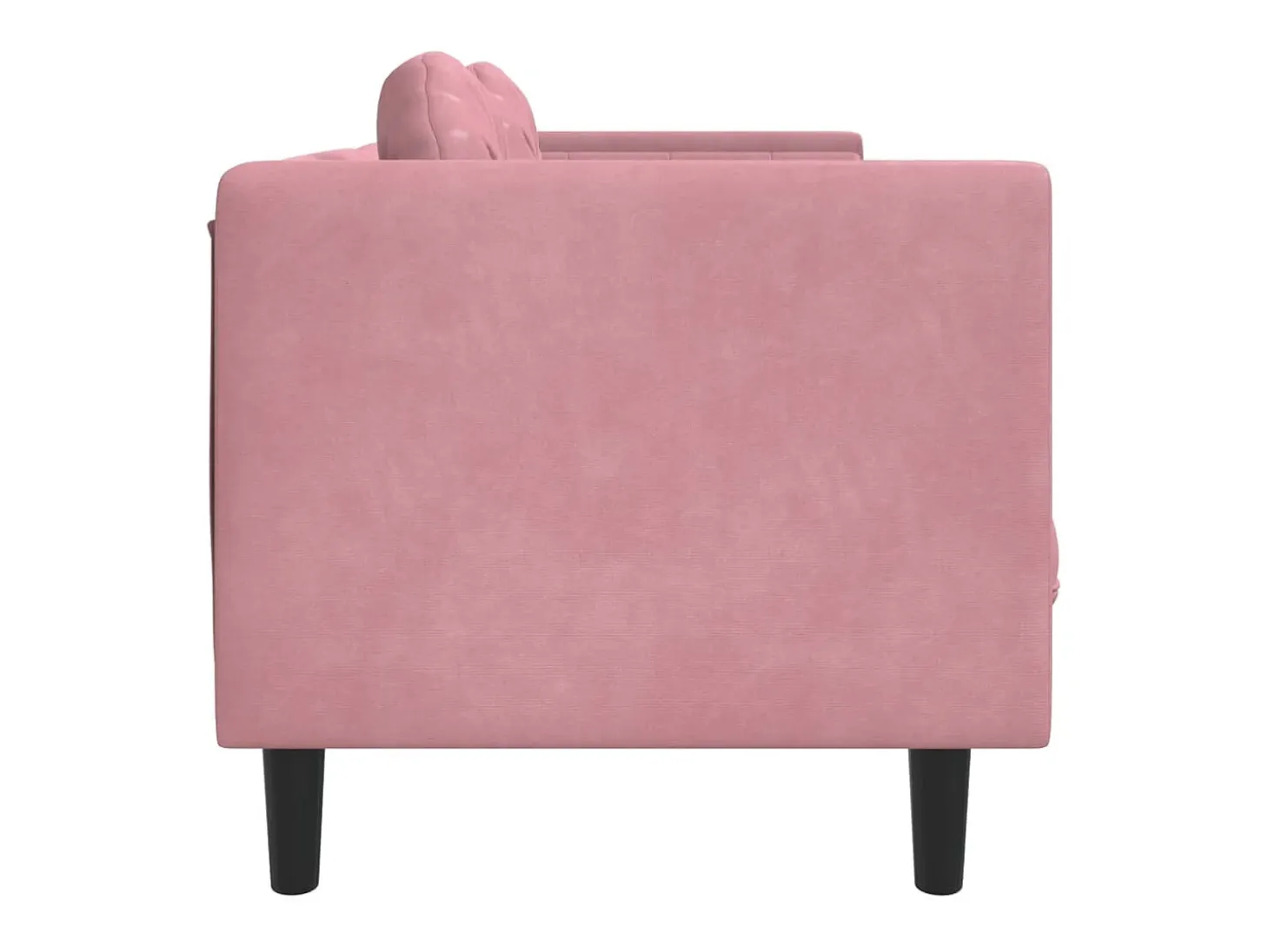 Sofá con cojines 3 plazas terciopelo rosa