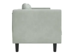 Sofá con cojines de 3 plazas terciopelo gris claro