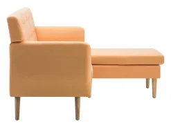 Sofá con forma de L tapizado tela naranja 171,5x138x81,5 cm