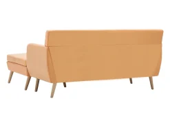 Sofá con forma de L tapizado tela naranja 171,5x138x81,5 cm