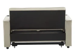Sofá convertible 3 en 1 con respaldo ajustable y portavasos, terciopelo beige, para espacios pequeños o estudios