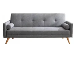 Sofá convertible 3 plazas de tela gris WOODEN