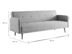 Sofá convertible 3 plazas diseño escandinavo azul ULLA