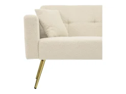 Sofá convertible con respaldo regulable - 2 plazas - Tejido de rizo francés - Beige