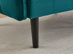 Sofá convertible de 2 plazas en terciopelo azul turquesa, respaldo y reposabrazos regulables, para salón u oficina