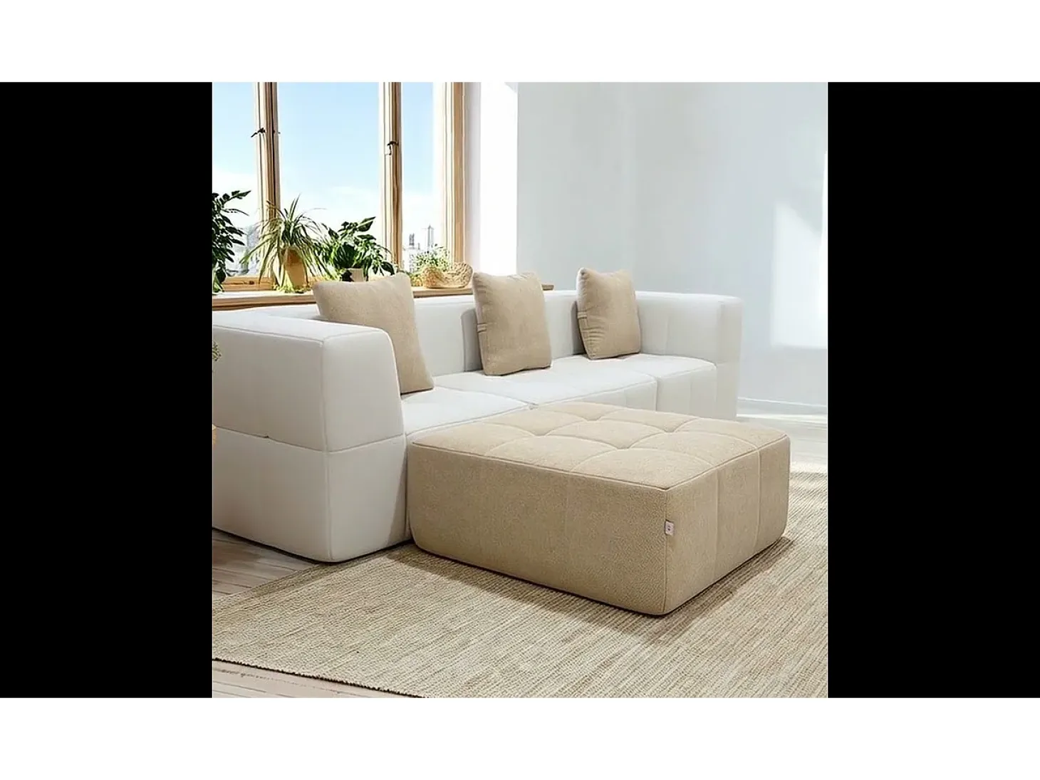 Sofá convertible Eden Completo 3 plazas - blanco arena
