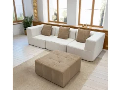 Sofá convertible Eden Completo 3 plazas - blanco arena