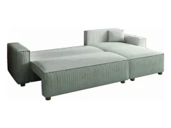 Sofá convertible esquinero 4 plazas de pana beige COSY
