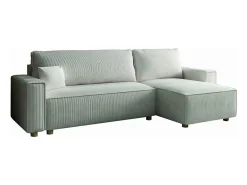 Sofá convertible esquinero 4 plazas de pana beige COSY