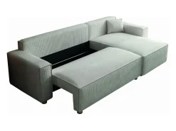 Sofá convertible esquinero 4 plazas de pana beige COSY