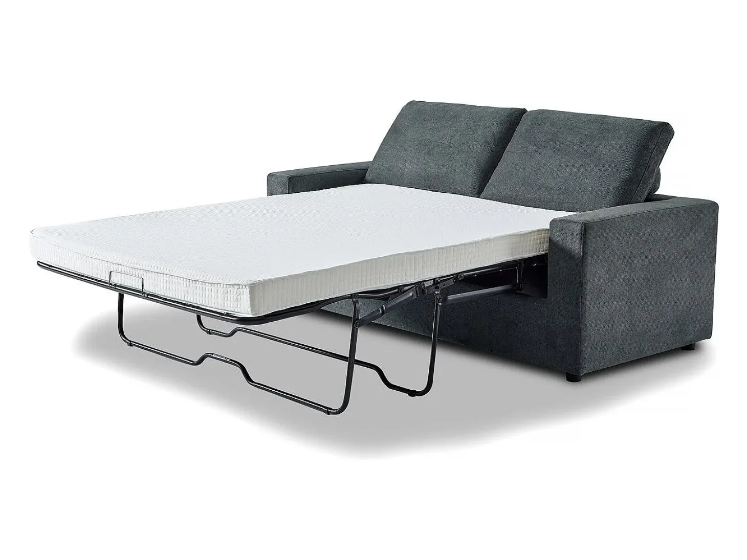 Sofá convertible Express "Elena" de tela - 3 plazas - Zona de descanso de 140 cm - Gris