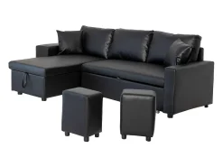 Sofá convertible TONY 3 plazas negro