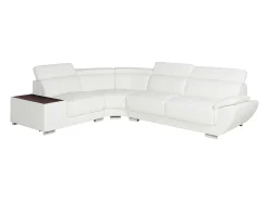 Sofá Cuero vacuno color blanco ángulo izquierdo NAHIA