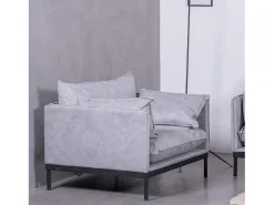 Sofá de 1 plaza tapizado en poliéster - Skyline - Gris