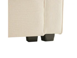 Sofá de 4 plazas - Sofá con 2 portavasos y 2 cargadores USB - bolsillos en los reposabrazos y 4 almohadas - lino beige