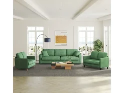 Sofá de 2 plazas cómodo en terciopelo acanalado Verde - 58cm de profundidad de asiento - carga máxima 300kg - 129x78x89cm