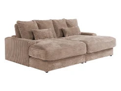 Sofá de 3 plazas con asiento profundo en panas grandes color taupe CALAZO