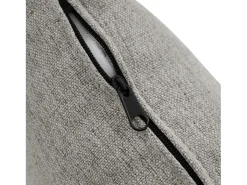 Sofá de 3 plazas con chaise longue – Sofá esquinero con bolsillos laterales – Tejido de algodón y lino gris