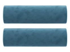 Sofá de 3 plazas con cojines terciopelo azul 180 cm