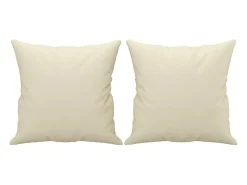 Sofá de 2 plazas con cojines cuero sintético color crema 120 cm