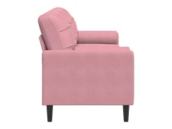 Sofá de 3 plazas con cojines terciopelo rosa 210 cm