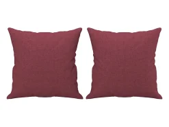Sofá de 3 plazas con cojines tela rojo tinto 180 cm