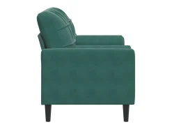 Sofá de 2 plazas con cojines terciopelo verde oscuro 140 cm