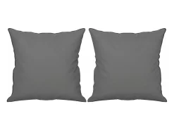 Sofá de 2 plazas con cojines tela microfibra gris oscuro 120 cm