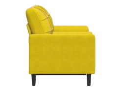 Sofá de 2 plazas con cojines terciopelo amarillo 120 cm