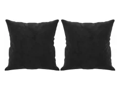 Sofá de 2 plazas con cojines terciopelo negro 140 cm