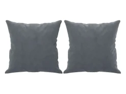 Sofá de 2 plazas con cojines terciopelo gris oscuro 120 cm