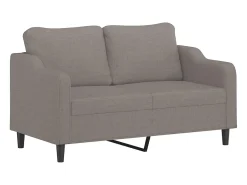 Sofá de 2 plazas con cojines tela gris taupe 140 cm
