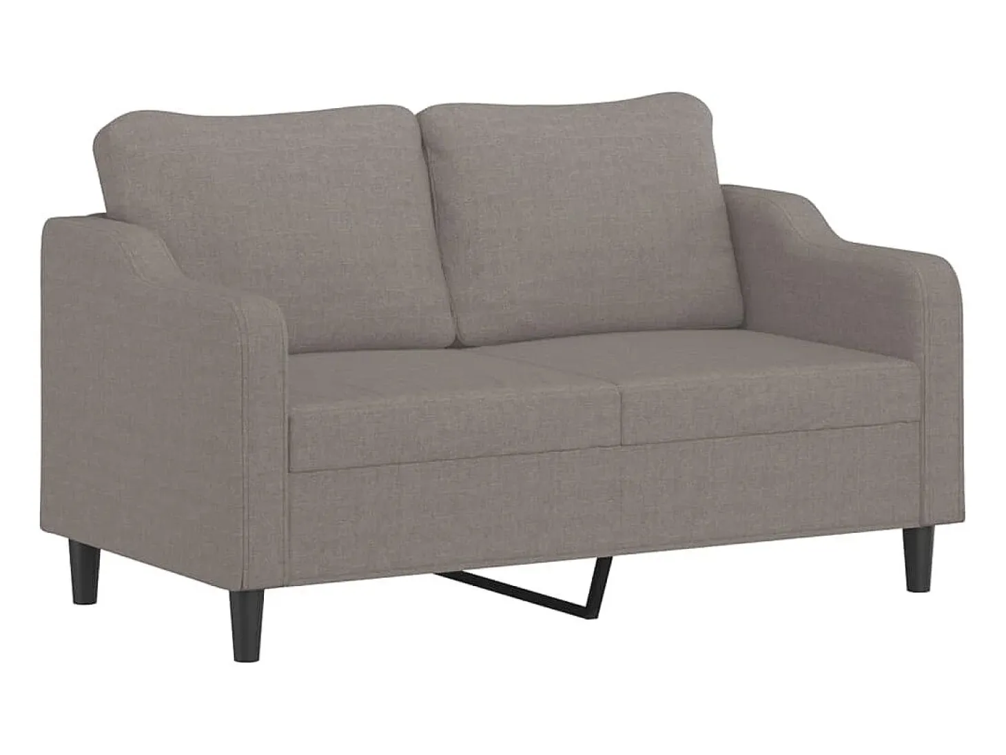 Sofá de 2 plazas con cojines tela gris taupe 140 cm