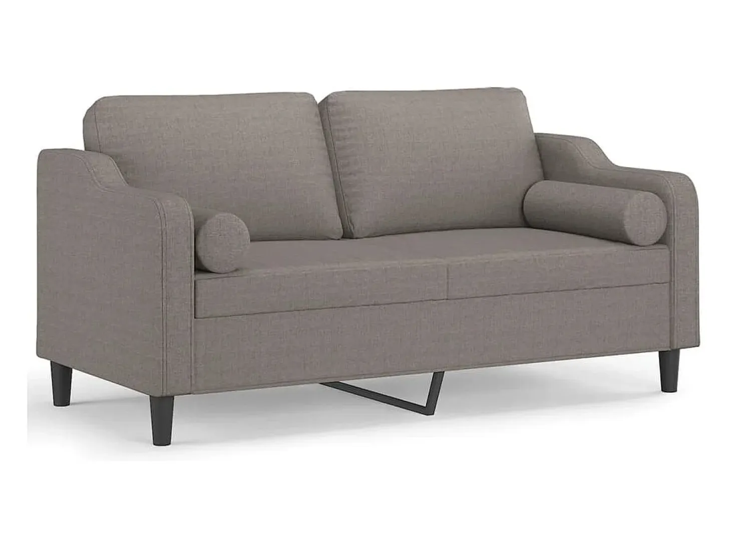 Sofá de 2 plazas con cojines tela gris taupe 140 cm